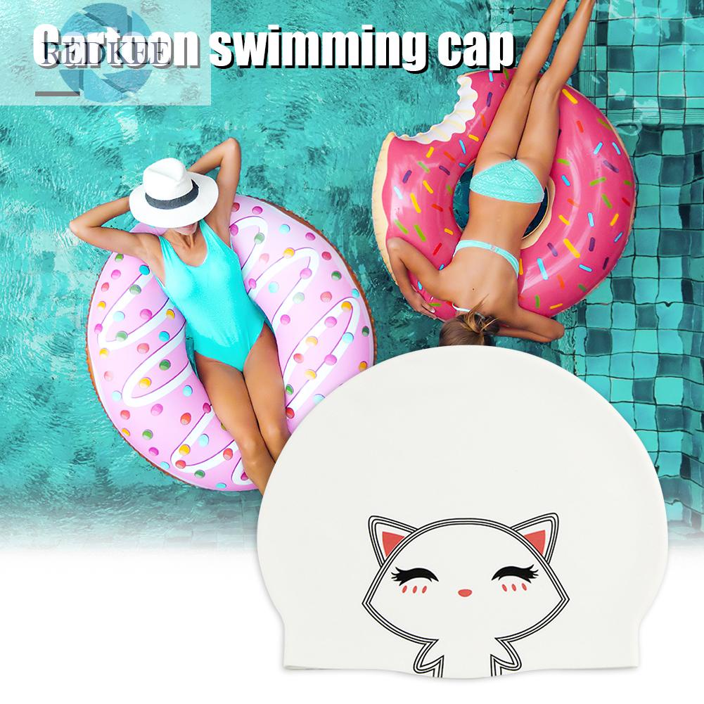 Mũ Bơi Bằng Silicone Chống Thấm Nước Hình Hoạt Hình Đáng Yêu Cho Người Lớn