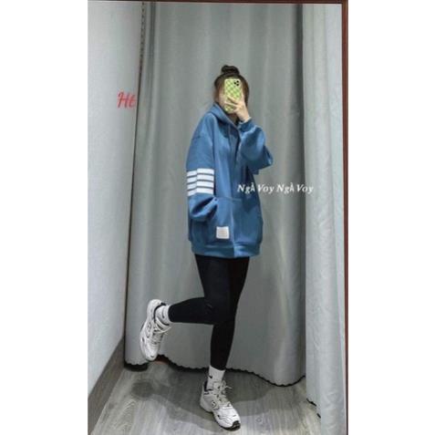 Áo hoodie 4 sọc mác túi Ht
