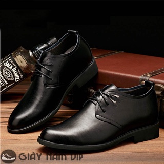 Giày da nam công sở da bò cao cấp kaiwings giày tăng chiều cao nam đen buộc dây gd36