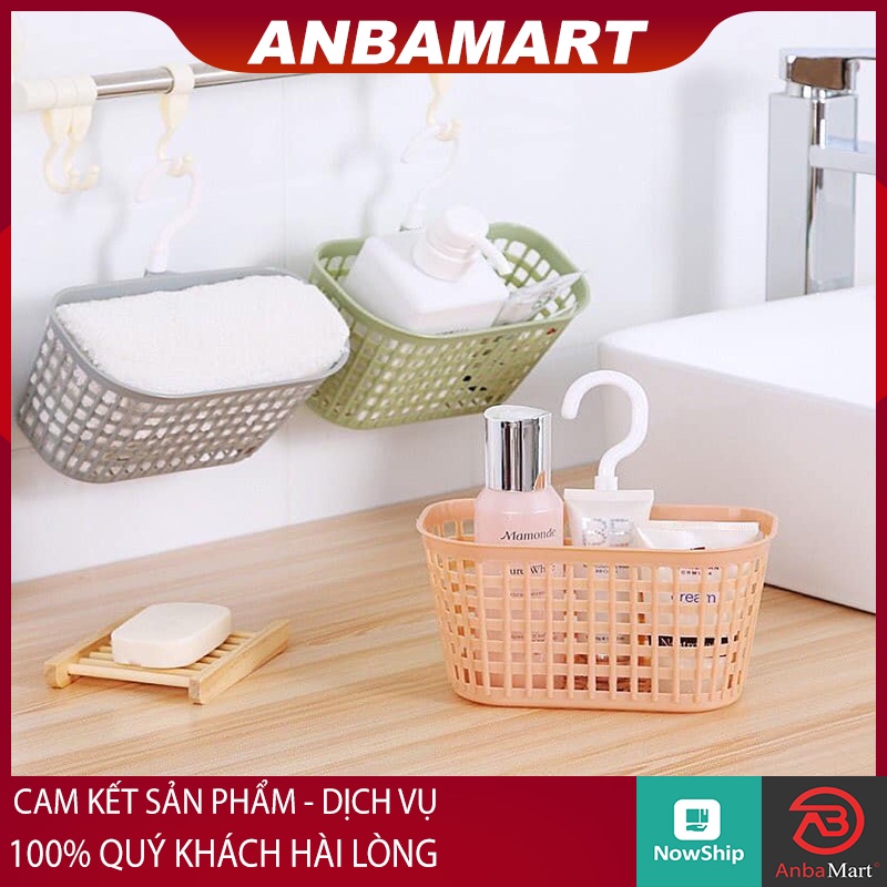 Rổ Nhựa Chữ Nhật Đựng Đồ Đa Năng Việt Nhật - Giỏ nhựa đựng đồ treo bồn rửa chén nhà tắm tiện lợi Việt Nhật (3241)
