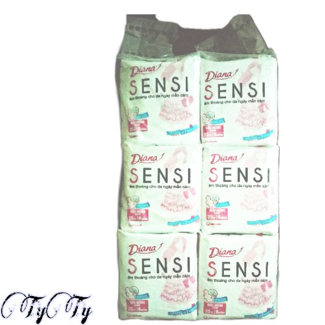 1 Bộ 6 Gói BVS Có Cánh Diana SenSi Siêu Mỏng
