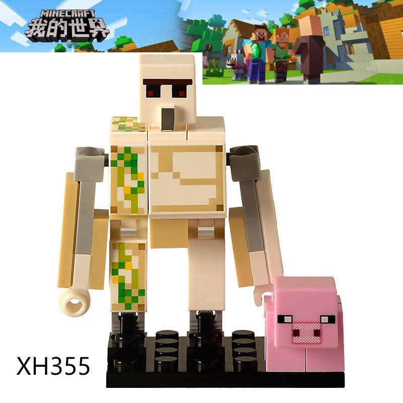 XH355 Minecraft Minifigures Iron Golem DIY Model Building Blocks Education Toys For Children Gifts