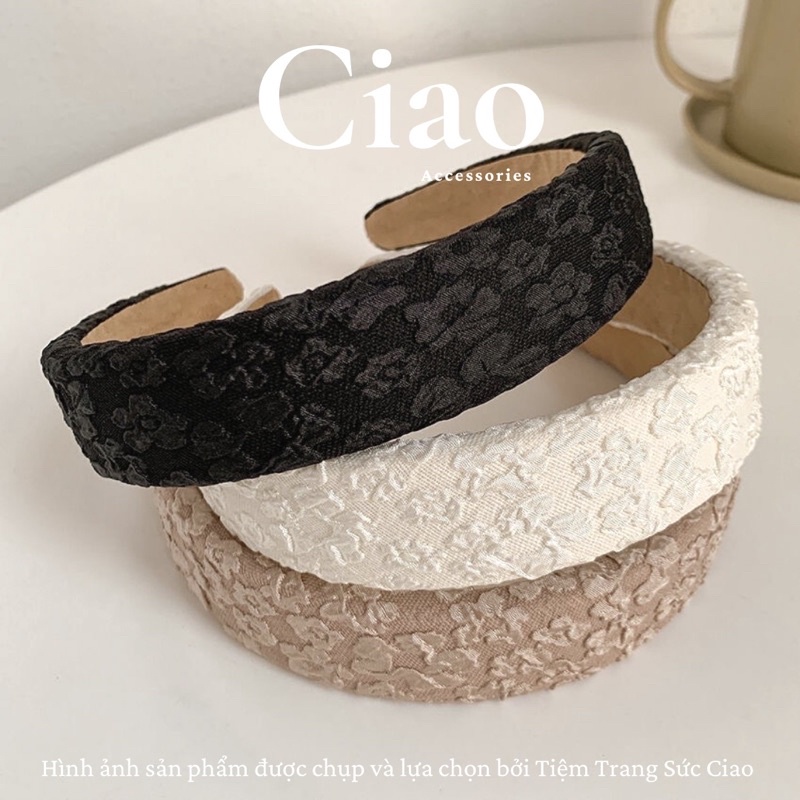[NEW ITEMS] Băng đô/ Cài tóc vải mềm thiết kế hình hoa in nổi phong cách trendy Ciao accessorries