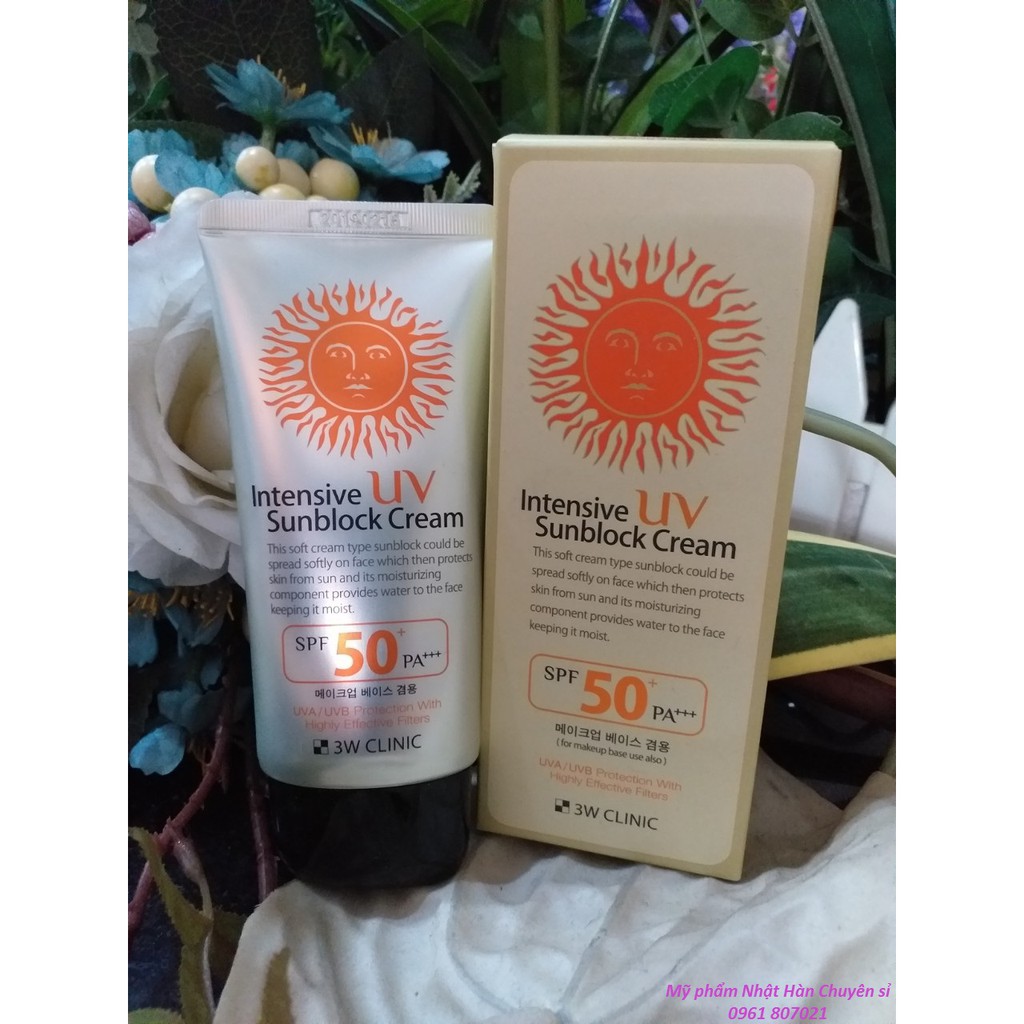 Kem chống nắng 3W Clinic Intensive UV Sunblock Cream SPF 50 PA+++ 70 ml