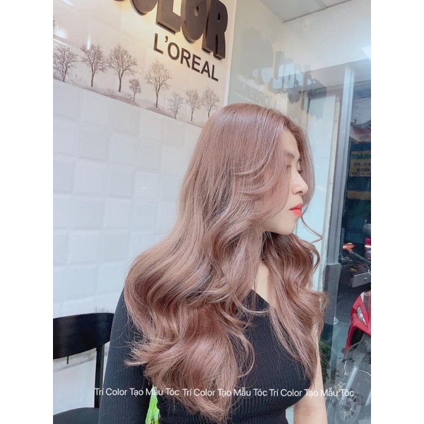 Thuốc nhuộm tóc màu hồng trà sữa 88/7766 tại nhà