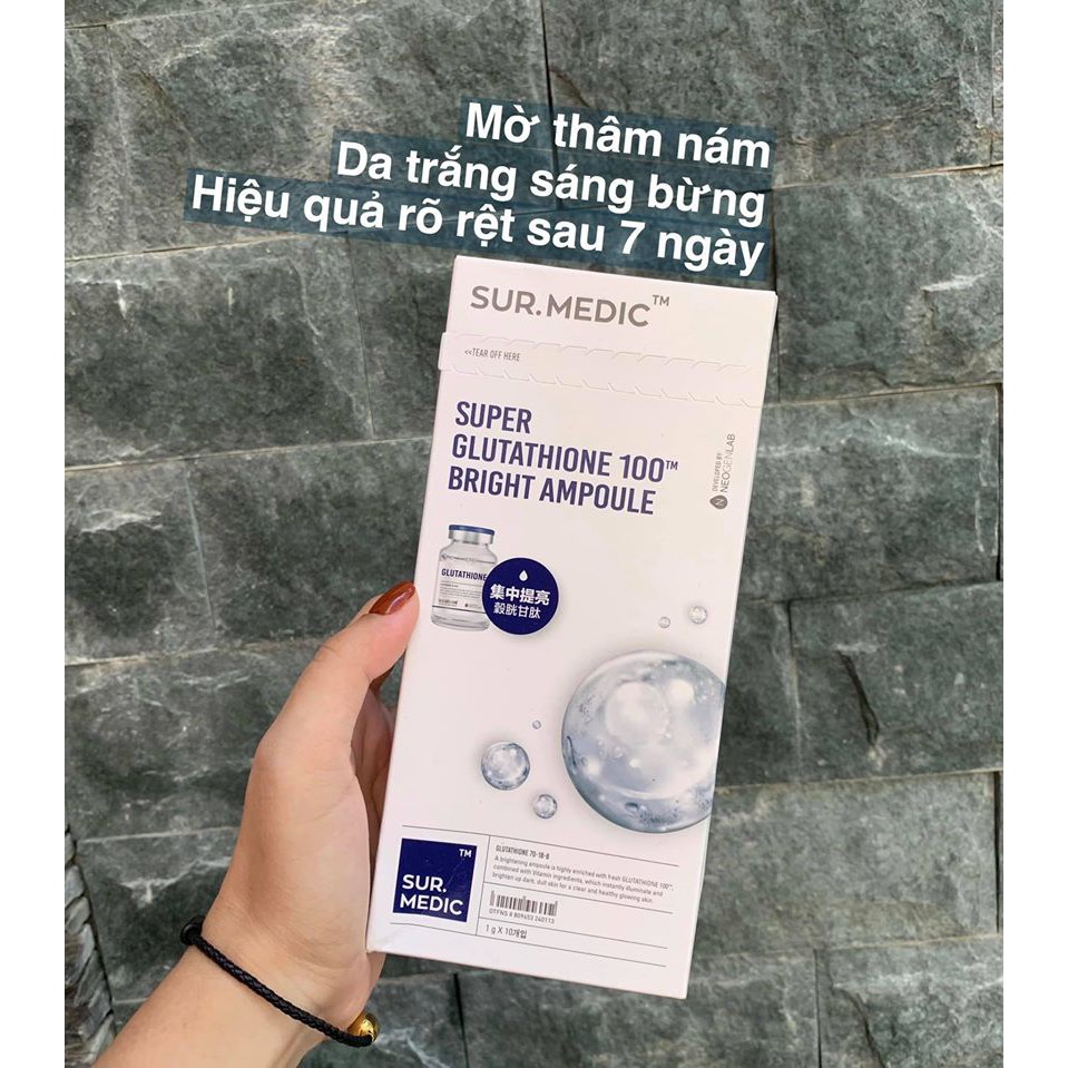 lẻ 1 ống Tinh chất làm hỗ trợ THÂM Sur.Medic sur medic super glutathion có tem chống hàng giả