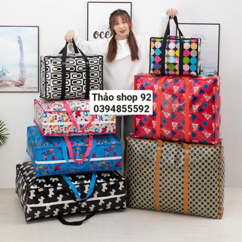 Túi bạt đựng quần áo/đựng đồ có KHÓA:70cm-80cm