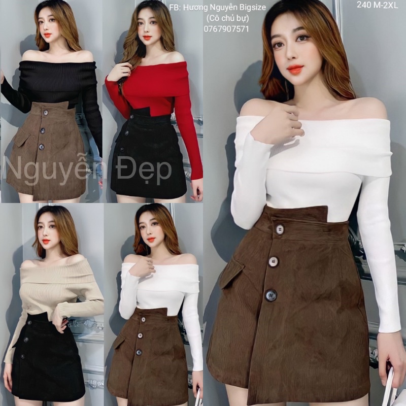 50-90kg Bigsize SET ÁO BẸT VAI QUẦN VÁY ĐẮP TÀ