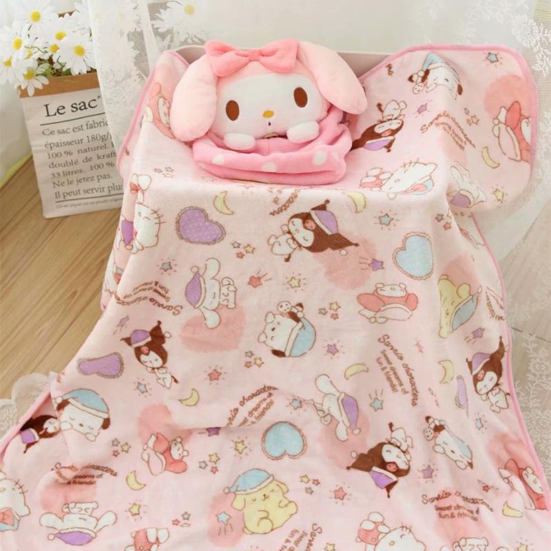Bộ Chăn Gối Hình Thú Nhồi Bông Hoạt Hình Dễ Thương