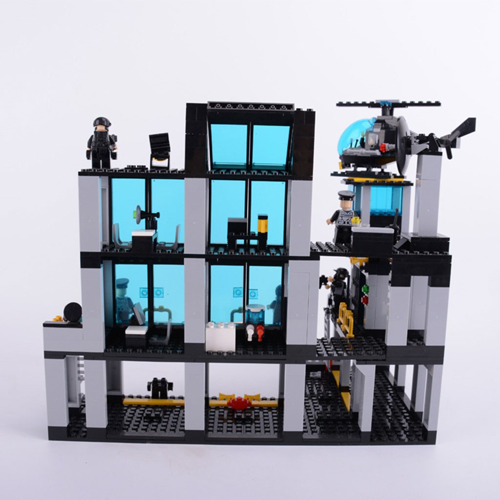 Đồ chơi lego lắp ghép sở cảnh sát đặc nhiệm kèm xe con máy bay giúp trẻ sáng tạo với 743 mảnh ghép