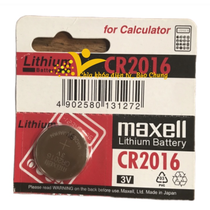 Pin cr 2016 pana,maxell dùng cho điều khiển ô tô và một số thiết bị điện tử