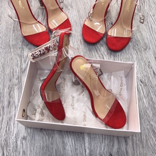 Sandal quai trong gót đá 9p fullbox
