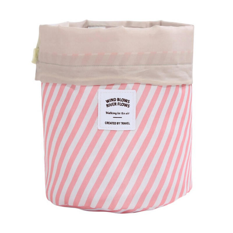 Oxford Barrel Shaped Travel Bag Makeup Bag Cosmetic Bag Bathroom Storage Organizer Case Toiletry Bags with a Mini Bag