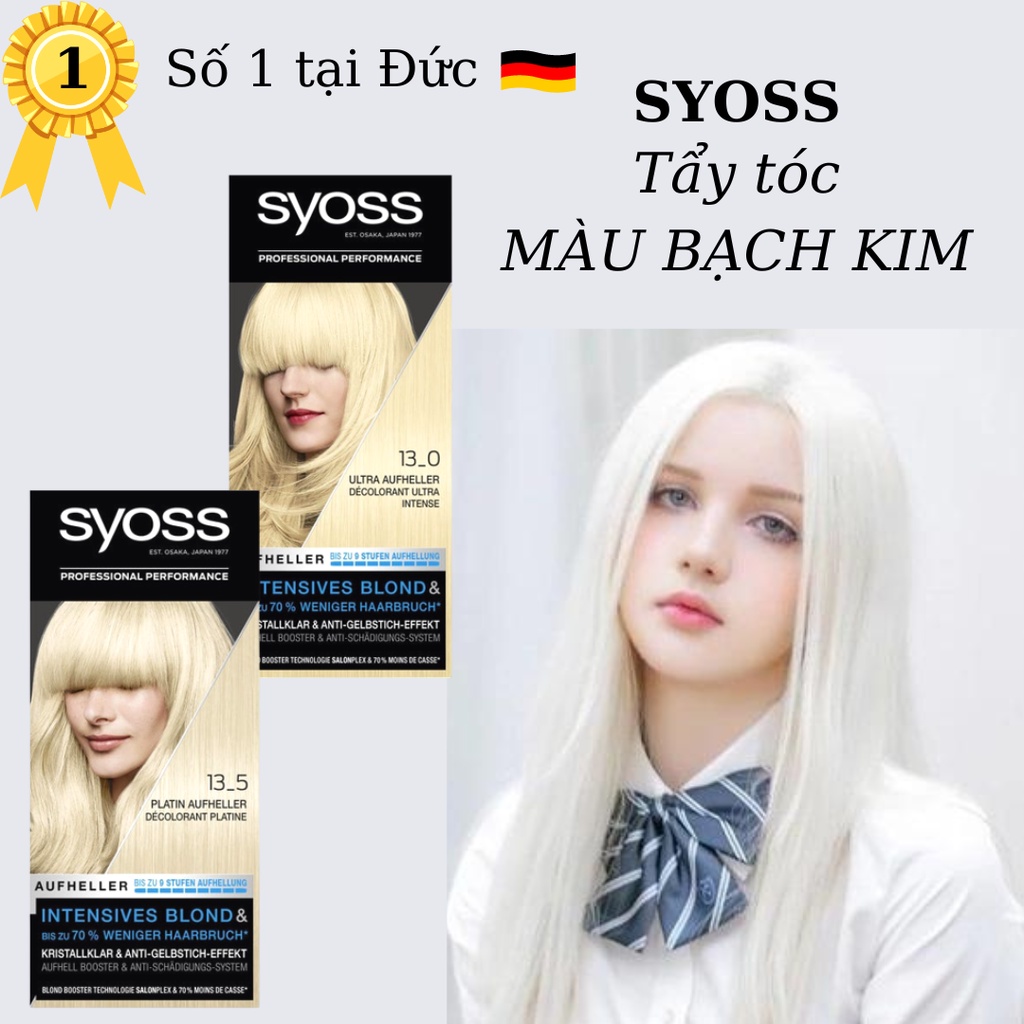 Tẩy tóc SYOSS màu bạch kim, số 13-0 và 13-5 hàng Đức