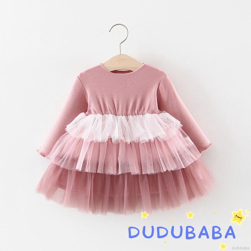 Đầm công chúa xòe tay dài cho bé gái từ 0 - 3 tuổi