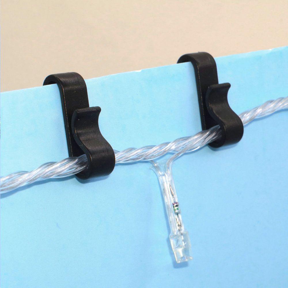 Set 10 / 20 / 50 Móc Dây Thừng Màu Đen Co Giãn Tiện Dụng Khi Đi Cắm Trại