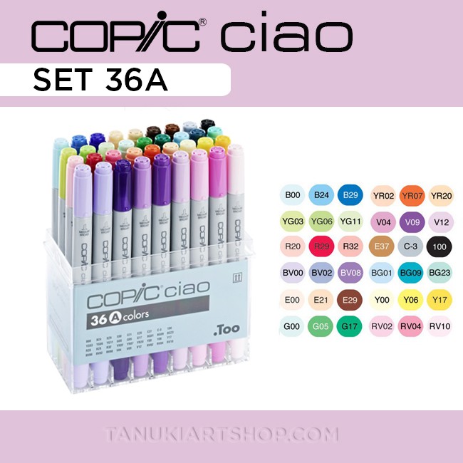 Marker COPIC ciao - Set 36 (A/B/C/D/E)