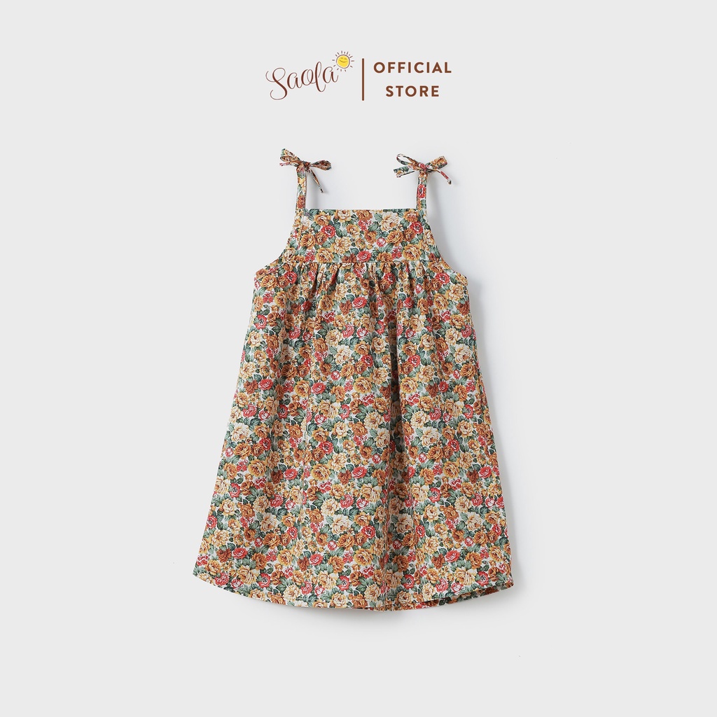 Váy Bé Gái Maxi Mùa Hè Chất Liệu Cotton Họa Tiết Hoa Nhí Dễ Thương - SAPPHIRE DRESS - DRC034 - SAOLA KIDS CLOTHING