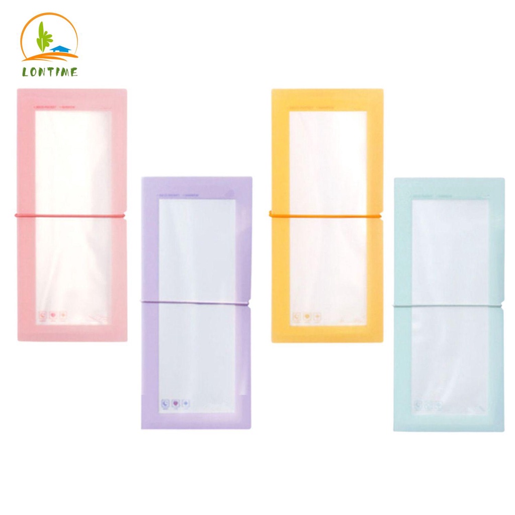 LONTIME Portable Stickers Storage Book Photo Folder Filing Products Insert 30Slots Transparent Bandage Bill Collection Idol Card Decorative Booklet
