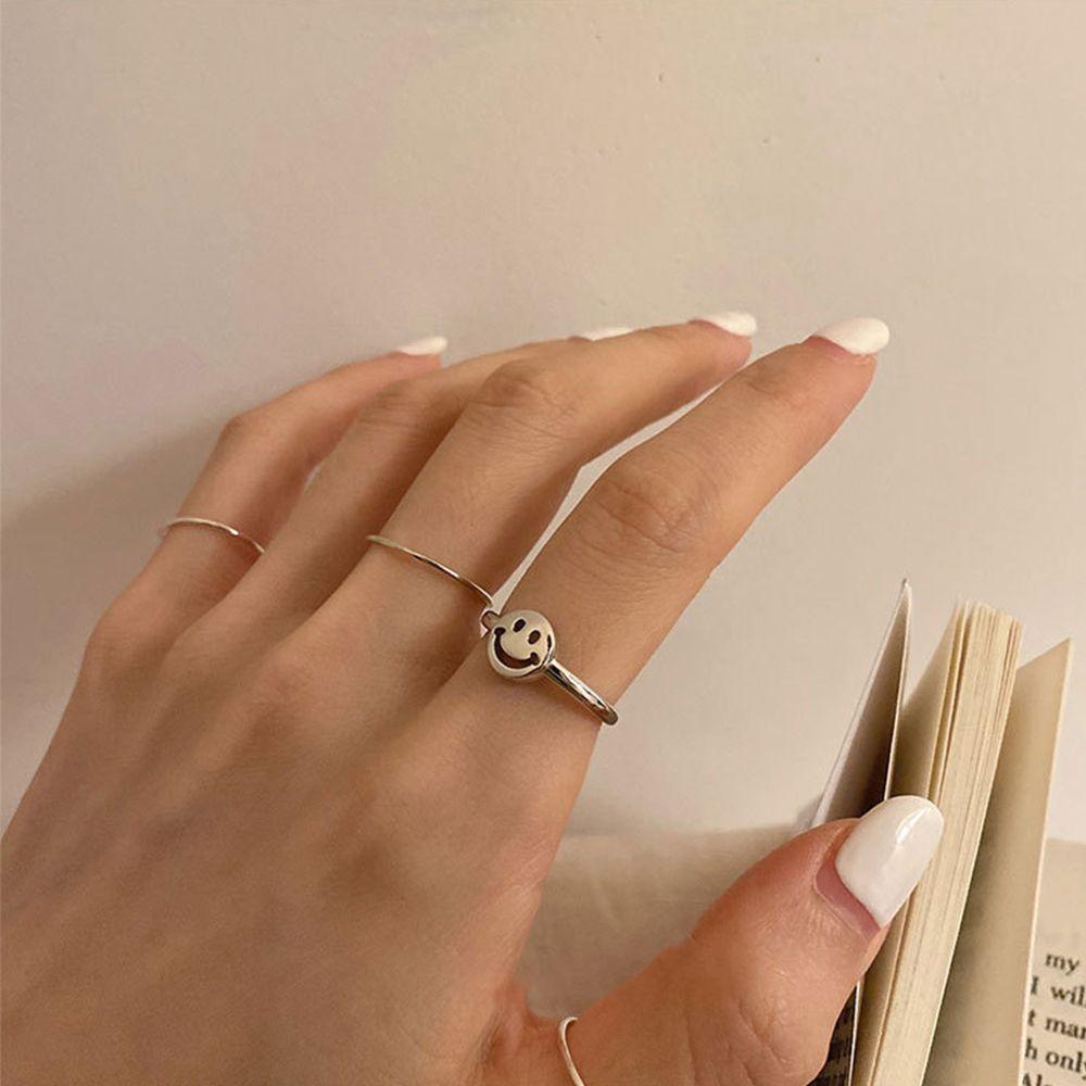 Nhẫn Cặp Bằng Đồng Kiểu Hình Học Phong Cách Punk Đường Phố Thích Hợp Làm Quà Tặng Valentine