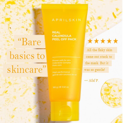 Mặt Nạ Lột Tẩy Tế Bào Chết APRILSKIN Real Calendula Peel Off Pack 100g + Tặng kèm 1 băng đô tai mèo ( màu ngẫu nhiên)