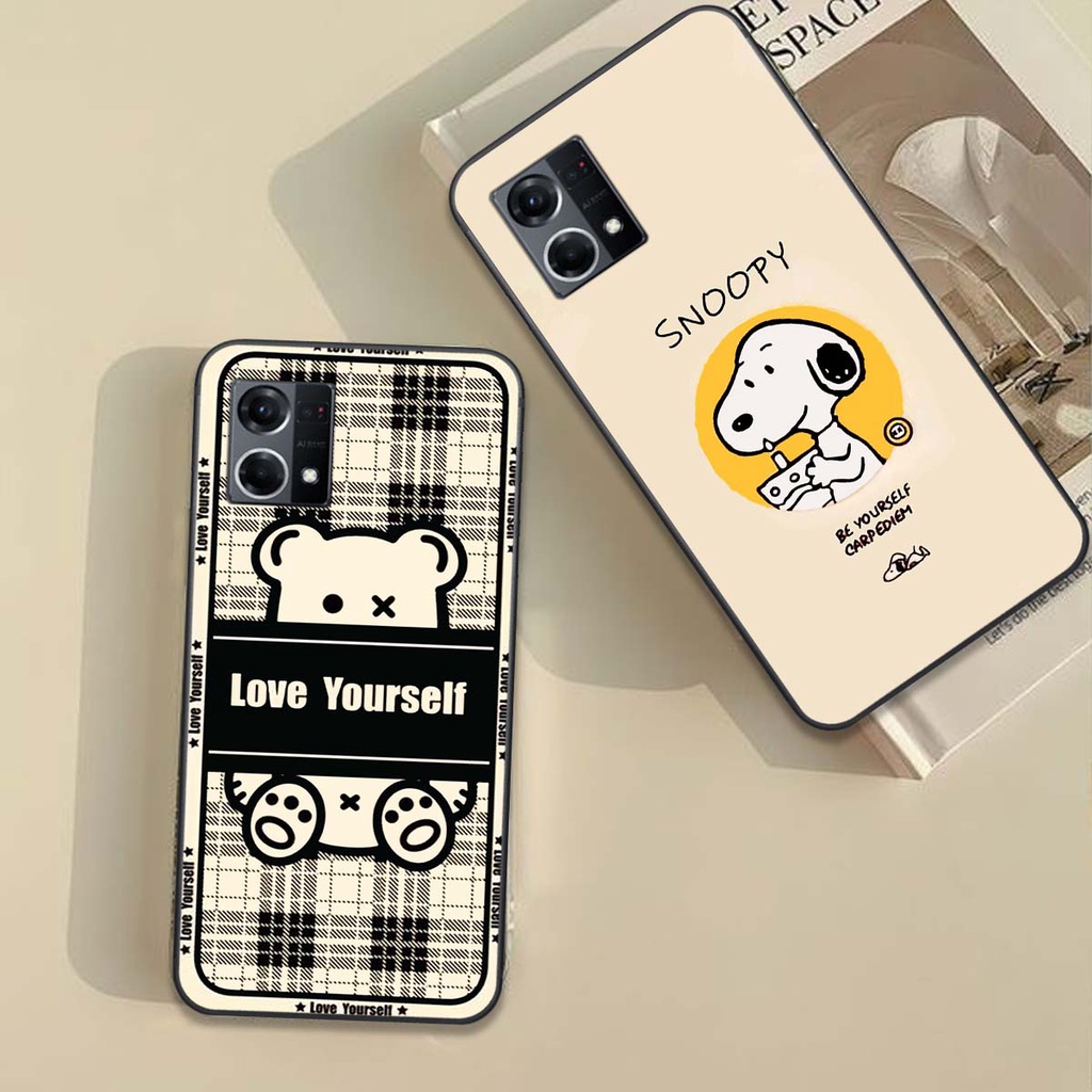 Ốp lưng điện thoại reno 8 4g / reno 8z in hình gấu bearbrick, snoopy