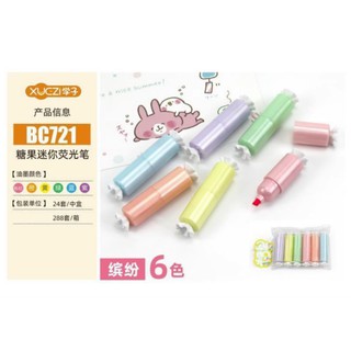 bút dạ quang hightlight mini vỉ 6 màu