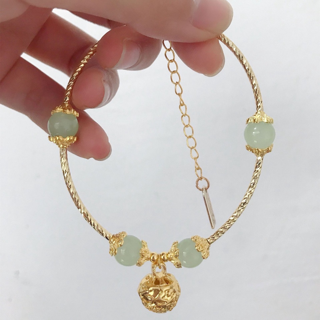 Vòng Tay Mặt Ngọc Bích Nhân Tạo Thời Trang Cho Nữ