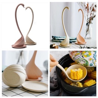 Muỗng múc canh hình thiên nga cán dài