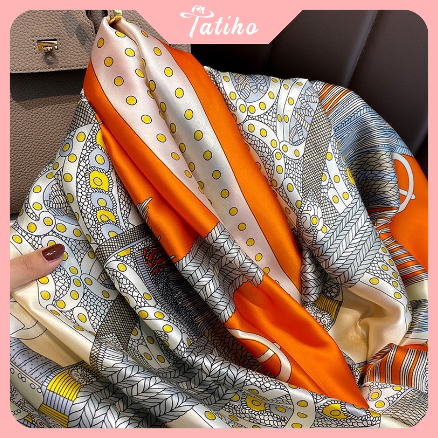 [Hàng Xịn, Giá Tốt] Khăn Choàng Quàng Cổ Lụa Cao Cấp Yên Ngựa Sang Trọng - Chất Liệu Silk  - 90x180cm - Mã KS015