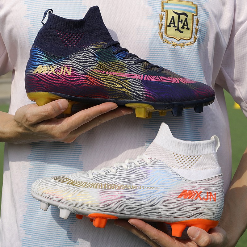 NEW SALE GIÀY ĐÁ BÓNG SÂN CỎ NHÂN TẠO THƯƠNG HIỆU HỒNG PHÚC SPORT FG lovers soccer shoes high top fo