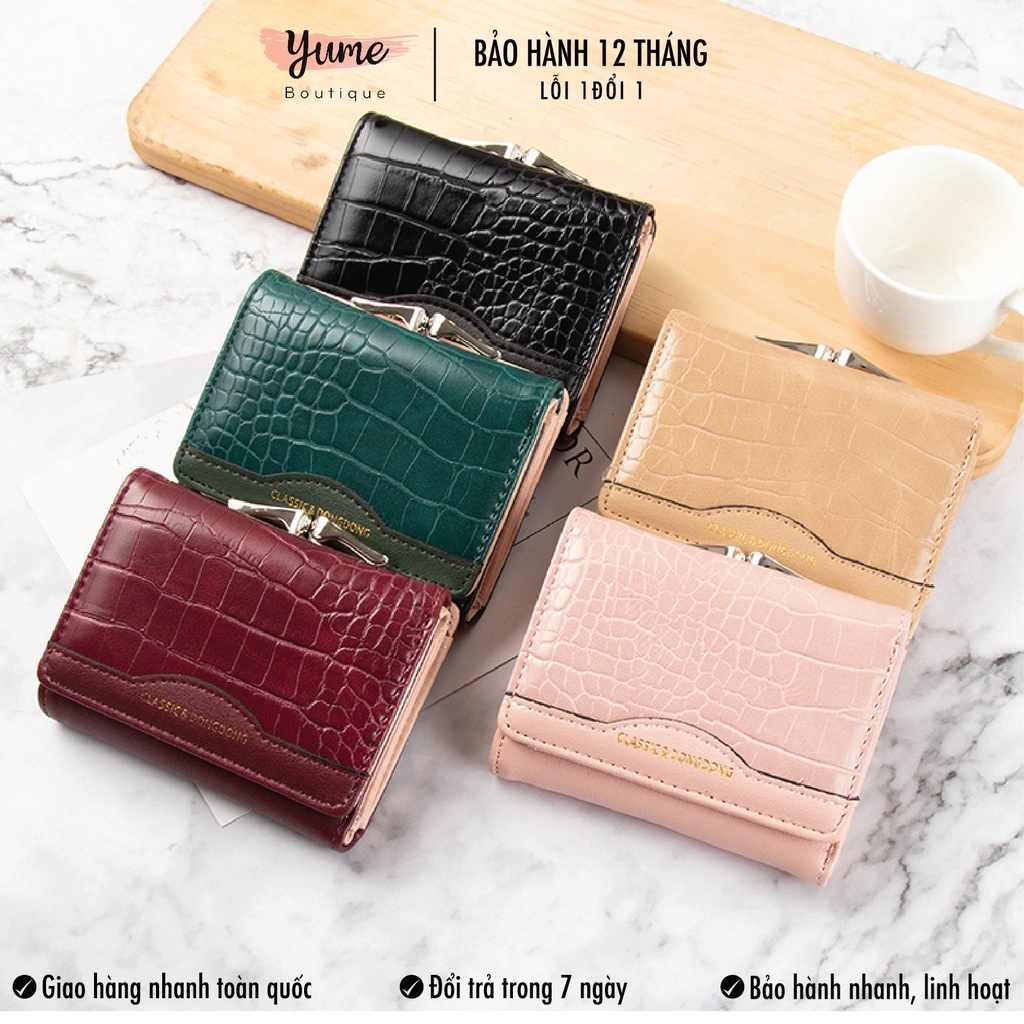 Ví Cầm Tay Nữ Mini Mẫu Mới Phong Cách Hàn Quốc Đựng Tiền Da Vân Hàng Đẹp VD55