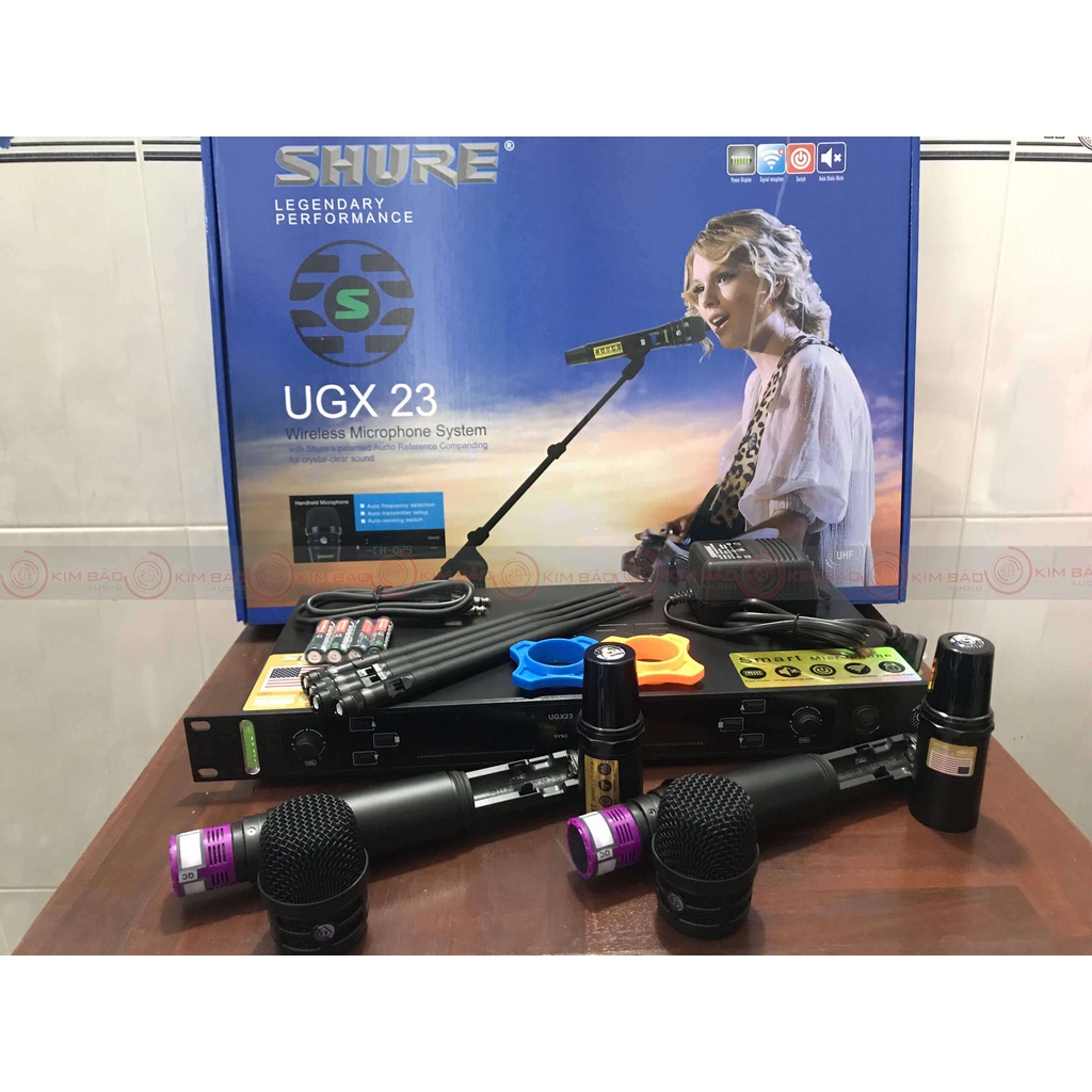 Micro không dây SHURE UGX-23 Chính hãng, 4 râu tiếp sóng , SHURE UGX23