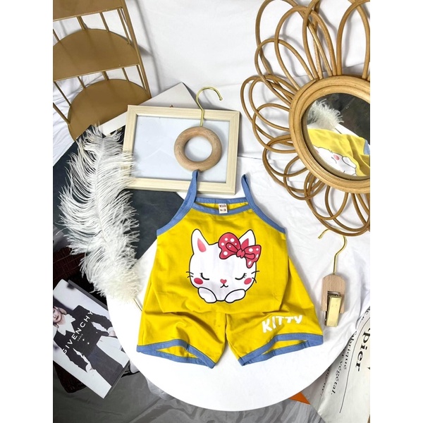 Bộ 2 dây cotton cho bé gái 8-16kg