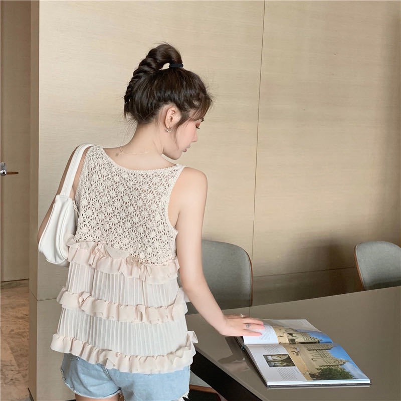 Áo hai dây dáng rộng nhún bèo thời trang mùa hè  dành cho nữ