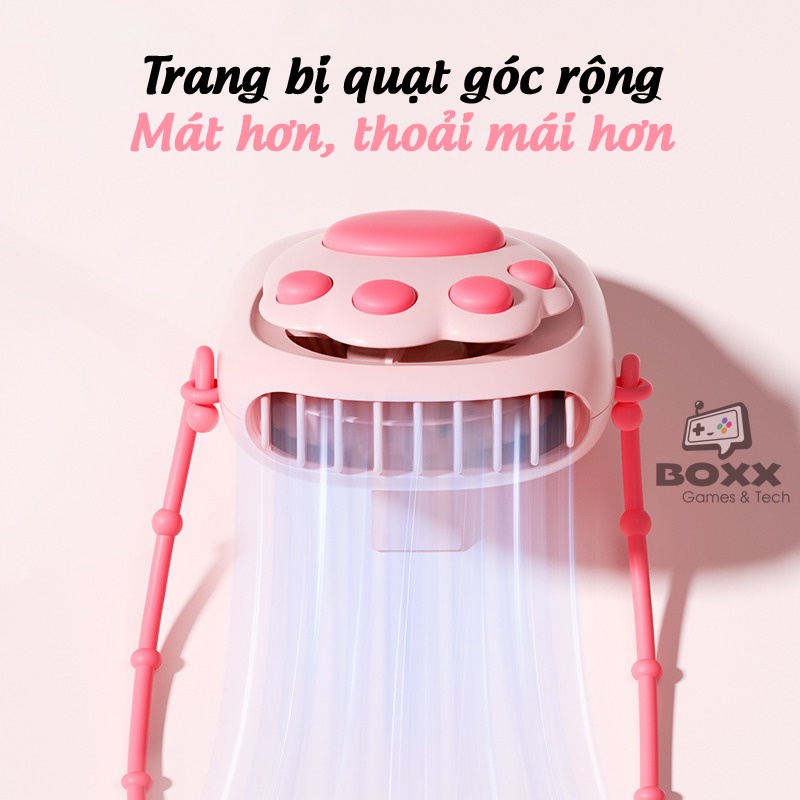 Quạt mini đeo cổ 2 trong 1 dễ thương, Quạt đeo cổ REMAX F6