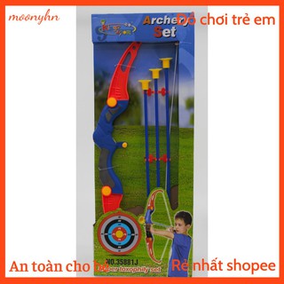 Bộ cung tên cho bé gồm 1 cung 3 tên và bia tròn cho bé kích thước cung dài 90 cm, cung tên đồ chơi W092147
