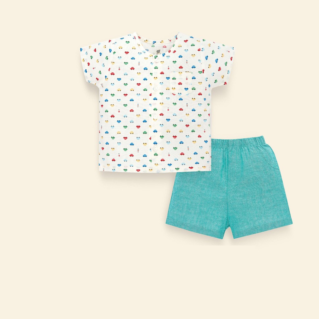 Bộ quần áo cộc tay bé trai Lullaby Poplin Summer 2020