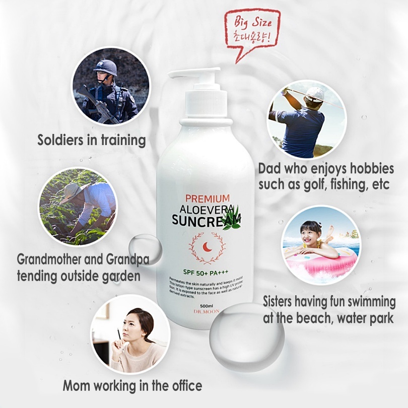 Dung tích LỚN / kem chống nắng / kem chống nắng / face & body / Aloe Vera 500ml made in Korea