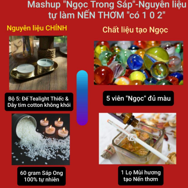 9293kitdecor - [Ý tưởng làm quen Nến] Mashup &quot;Ngọc Trong Sáp&quot; -  TẶNG GÓI MÀU NẾN - 9293store