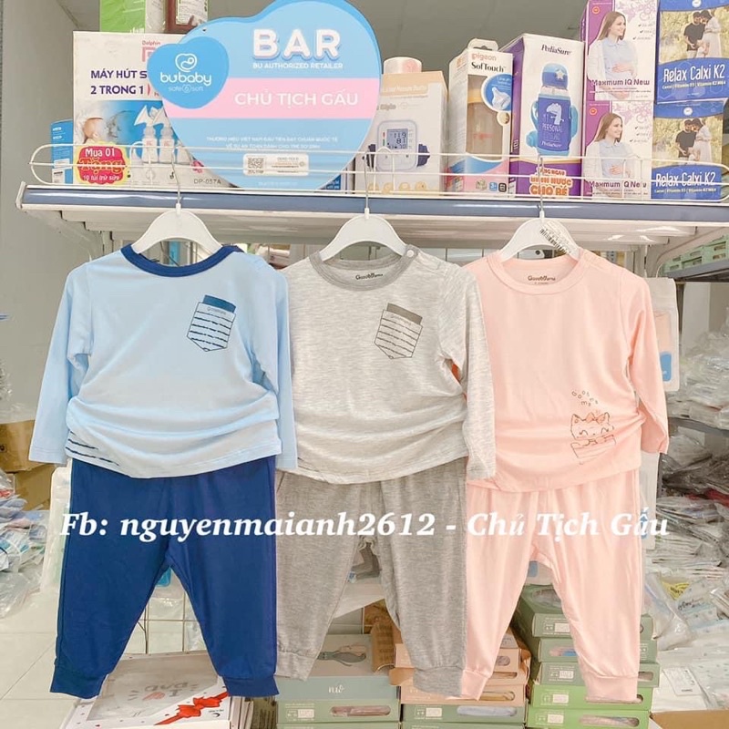 GOOD MAMA - bộ dài tay cho bé vải sợi tre mềm mại cho bé hãng GOODMAMA