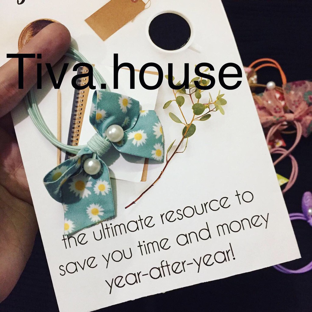Cột tóc nơ nhiều màu hình hoa cúc