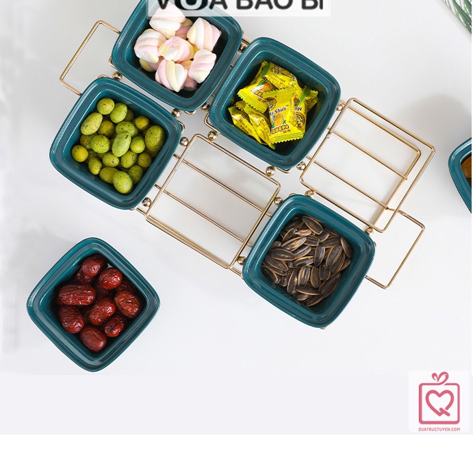 Khay mứt hũ đựng bánh kẹo hoa quả nắp Trong Suốt, hộp đựng hạt khô thực phẩm giá sắt sang trọng VUABAOBI