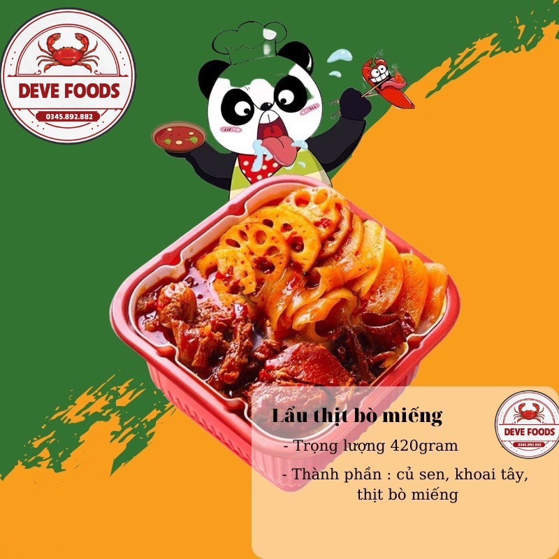 Lẩu tự sôi gấu trúc 5 vị 420g lẩu ăn liền trung hoa Deve Food | BigBuy360 - bigbuy360.vn
