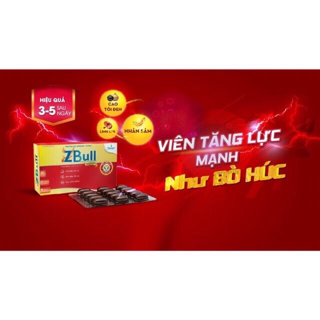 Viên tăng lực tỏi đen nhân sâm Zbull - Hộp 60 viên