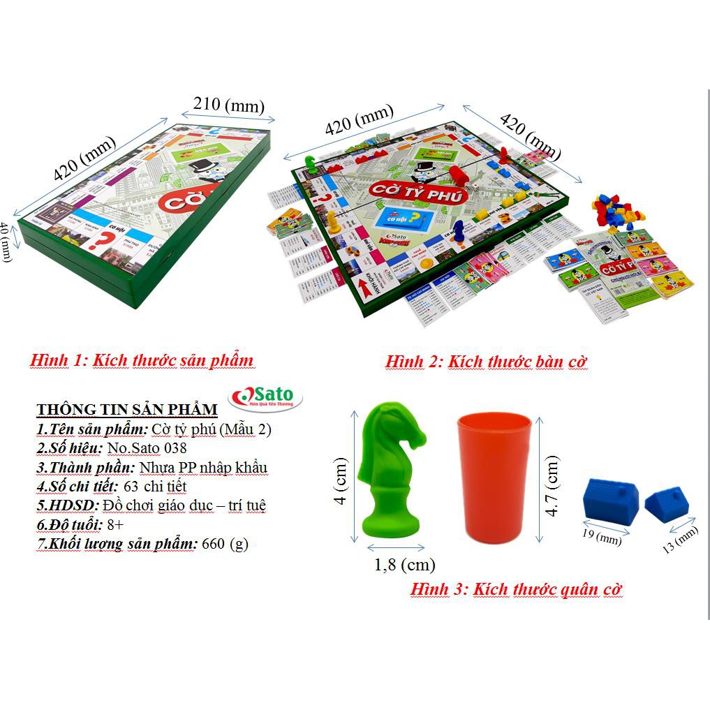 Đồ chơi CỜ TỶ PHÚ (62 chi tiết/bộ) phiên bản Việt của Monopoly