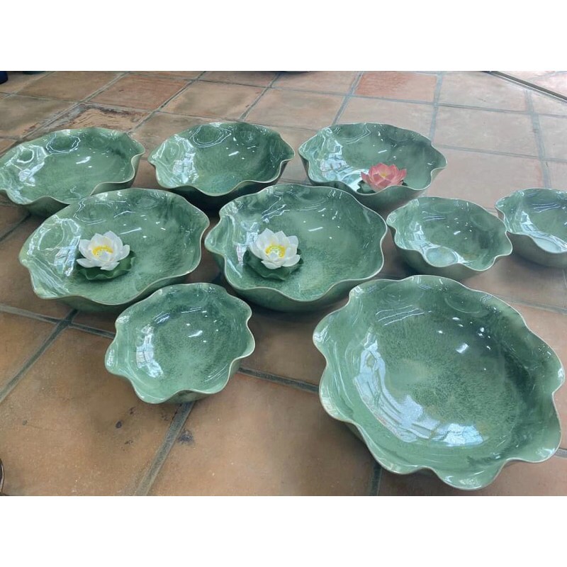 Bát Sen Thả Hoa Tắm Phật - Bát Minh Đường Tụ Thuỷ-Gốm sứ Bát Tràng Anh Khoa
