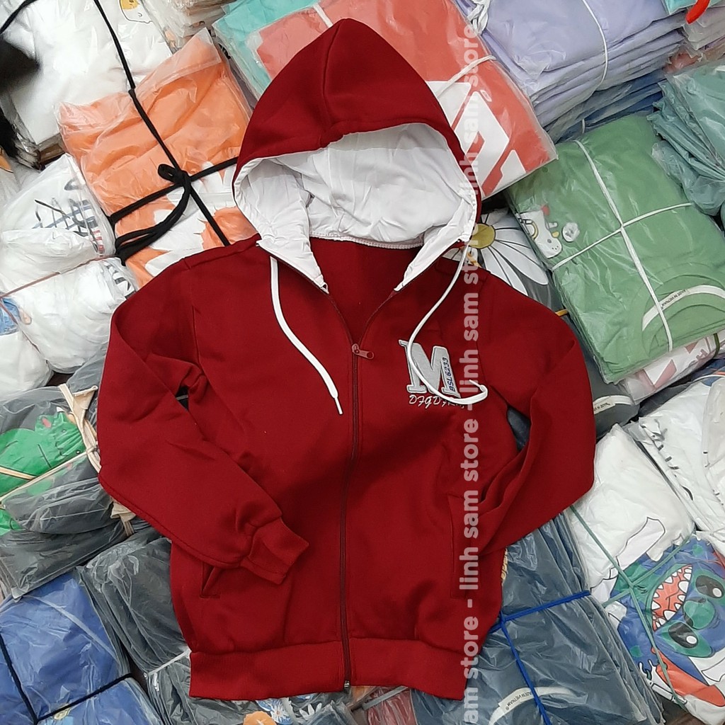 Áo khoác có mũ nón hoodie nỉ khóa kéo giá rẻ