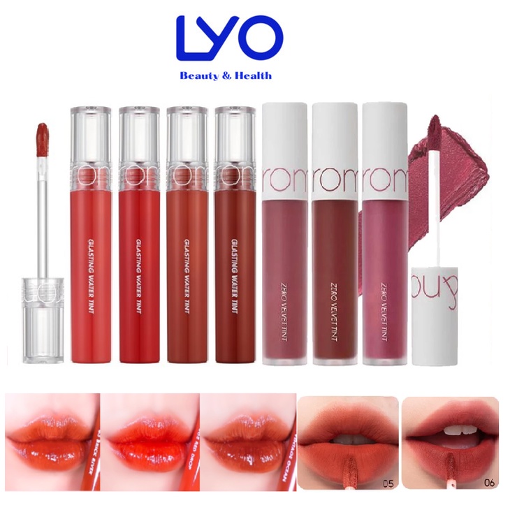 Son kem lì Romand Zero Velvet son bóng juicy lasting 20 glasting water Tint Hàn Quốc