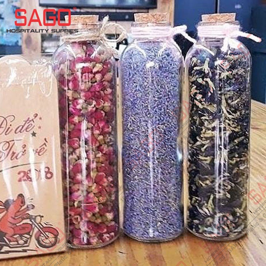 Chai Thủy Tinh Tròn Nút Gỗ 350ml | 500ml , Thủy Tinh Cao Cấp